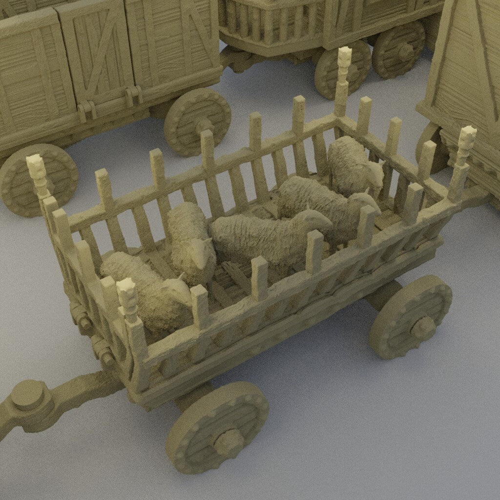 Convoy of Settlers, Miniature Land | Dungeons and Dragons | Pathfinder | Table Top RPG | 3D Printed Model