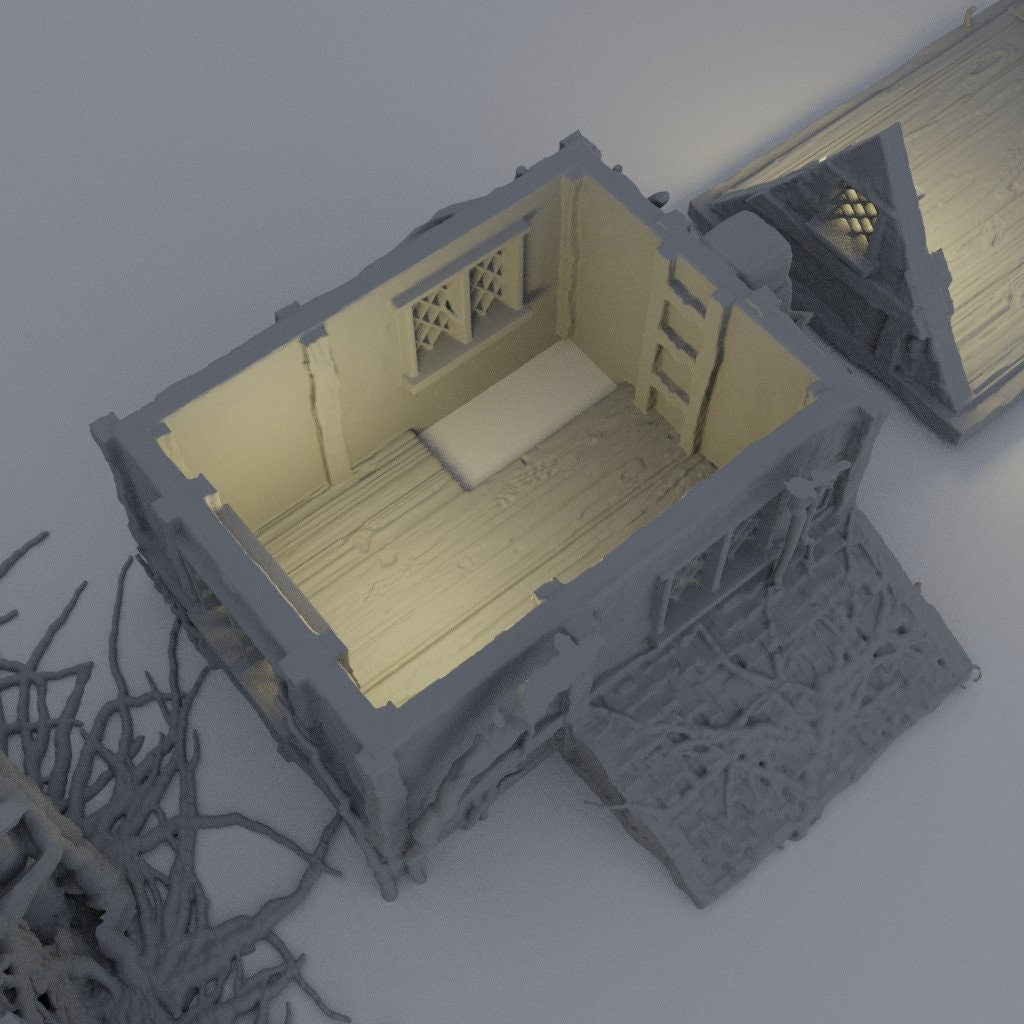 Corrupted Farmhouse, Miniature Land | Dungeons and Dragons | Pathfinder | Table Top RPG | 3D Printed Model