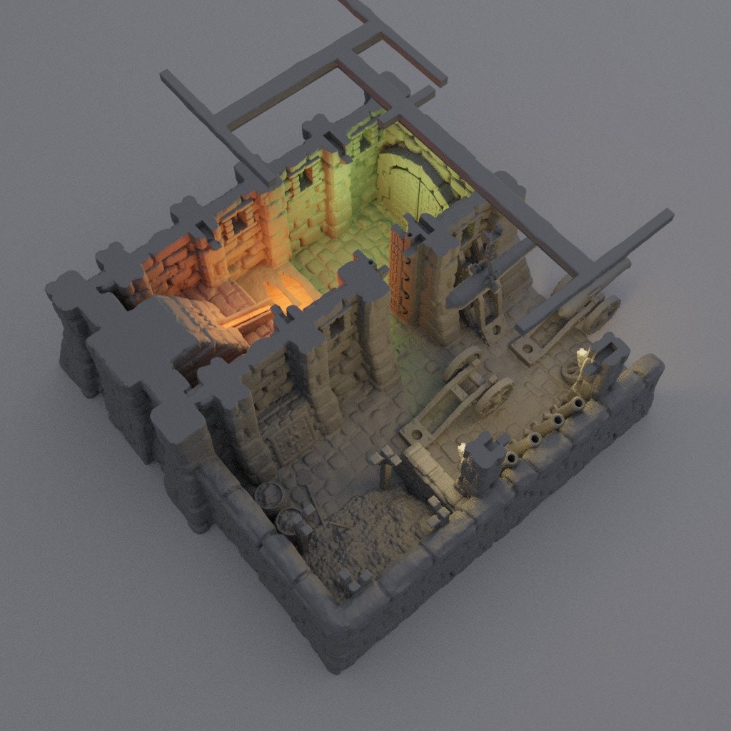 Medieval Cannon Forge, Miniature Land | Dungeons and Dragons | Pathfinder | Table Top RPG | 3D Printed Model