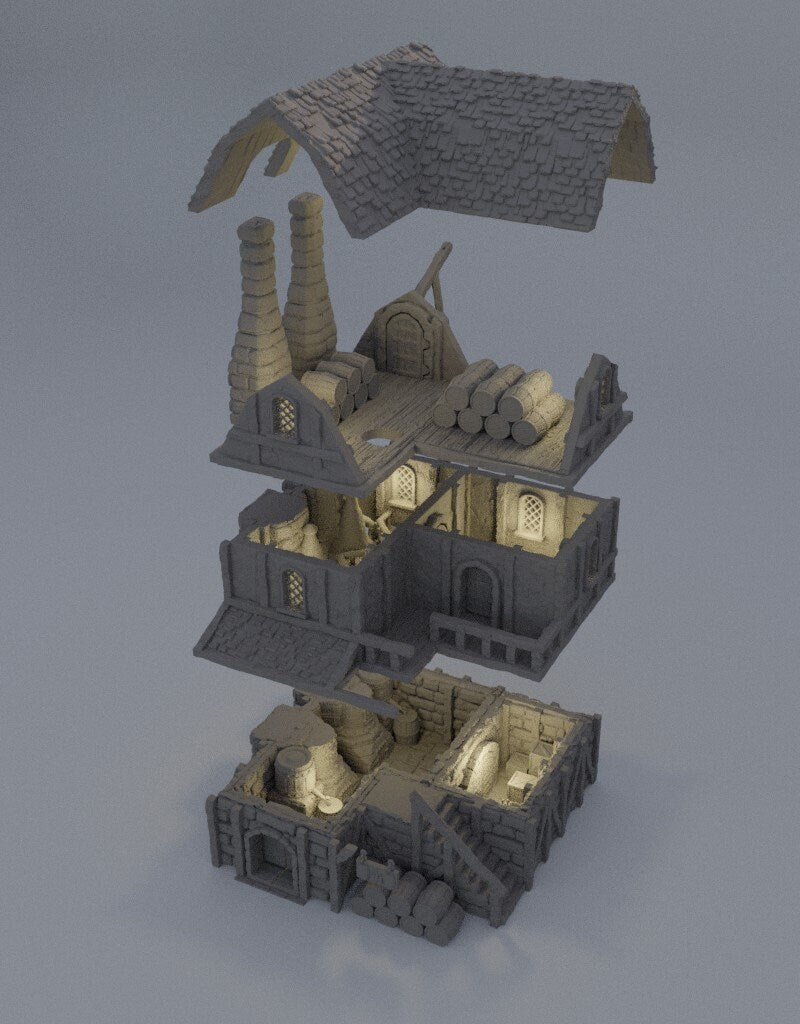 Medieval Destillery, Miniature Land | Dungeons and Dragons | Pathfinder | Table Top RPG | 3D Printed Model