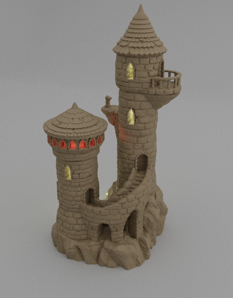 Small Wizards Tower, Miniature Land | Dungeons and Dragons | Pathfinder | Table Top RPG | 3D Printed Model