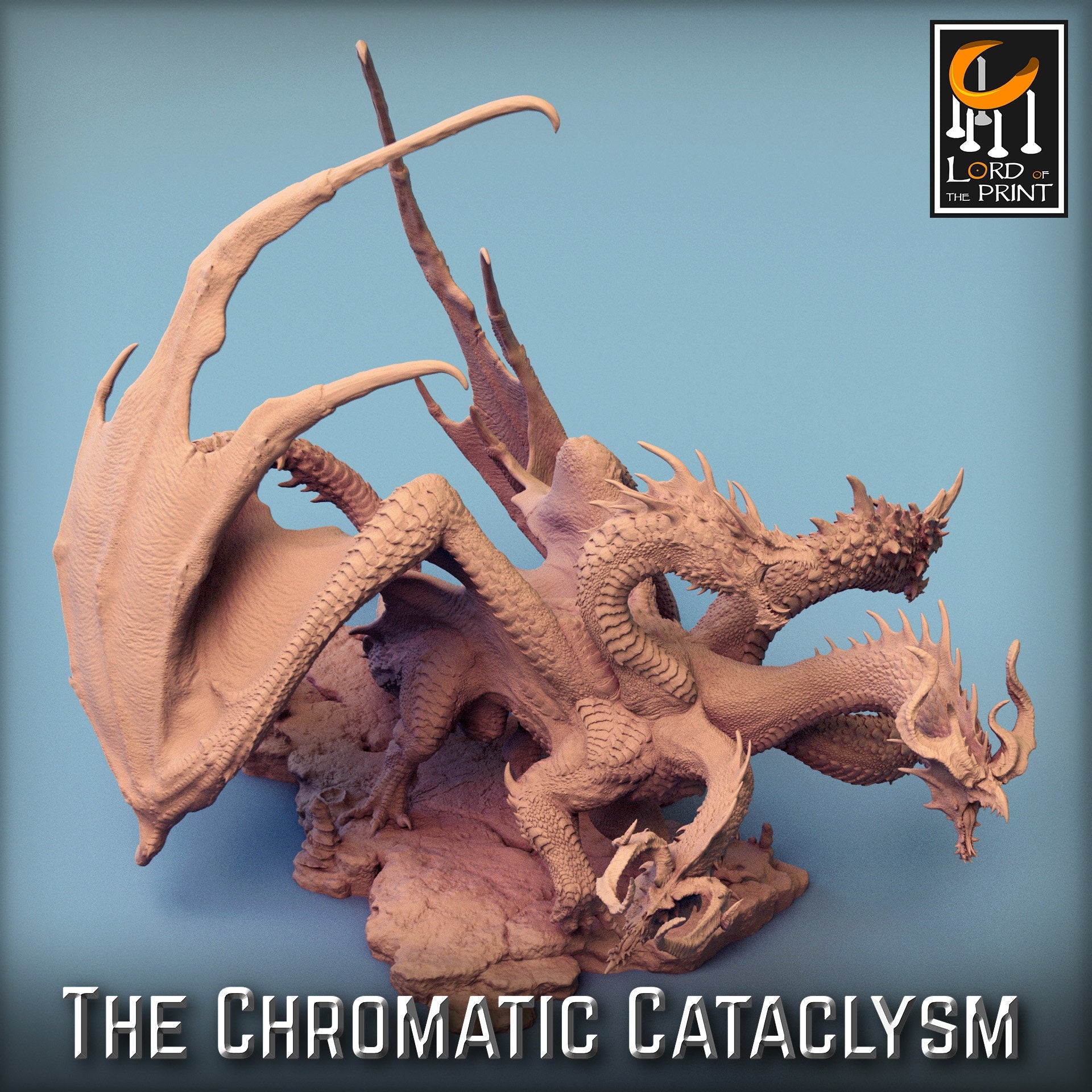 Tiamat (New Ver), Chromatic Cataclysm, Lord of the Print | Dungeons and Dragons | Pathfinder | Table Top RPG | 3D Printed Model