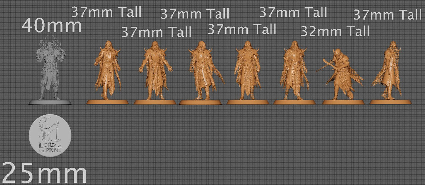 Dragon Cultists, Pack 1, Lord of the Print | Dungeons and Dragons | Pathfinder | Table Top RPG | 3D Printed Model