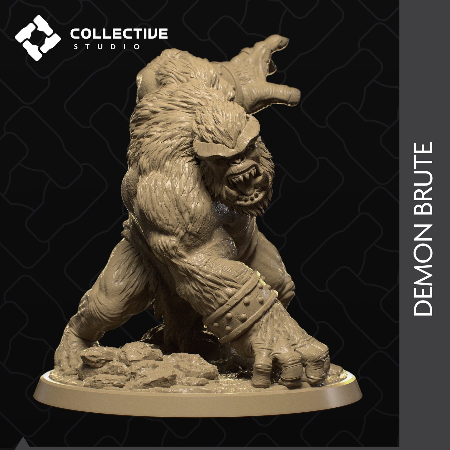 Demon Brute, Collective Studios | Dungeons and Dragons | Pathfinder | Table Top RPG | 3D Printed Model