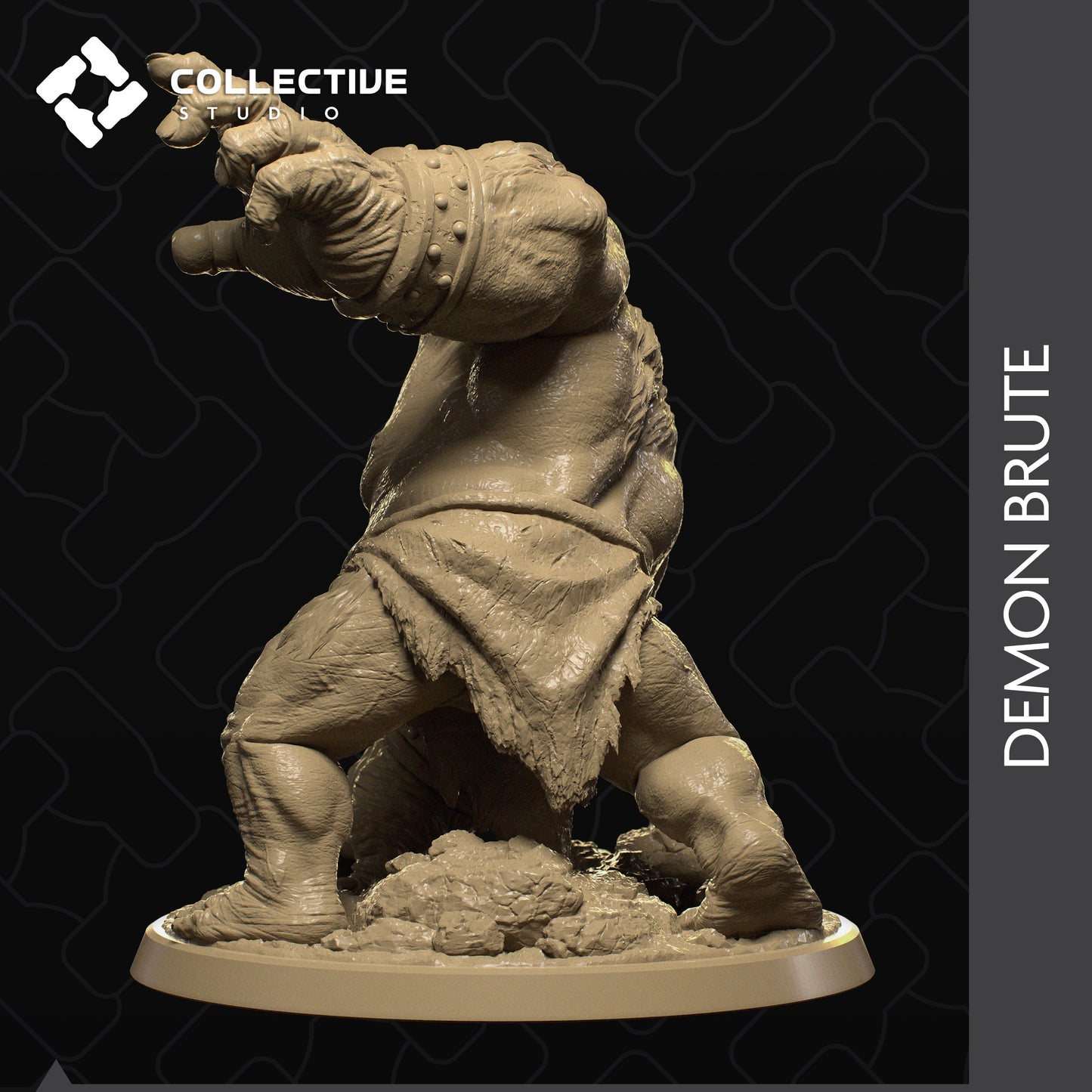 Demon Brute, Collective Studios | Dungeons and Dragons | Pathfinder | Table Top RPG | 3D Printed Model