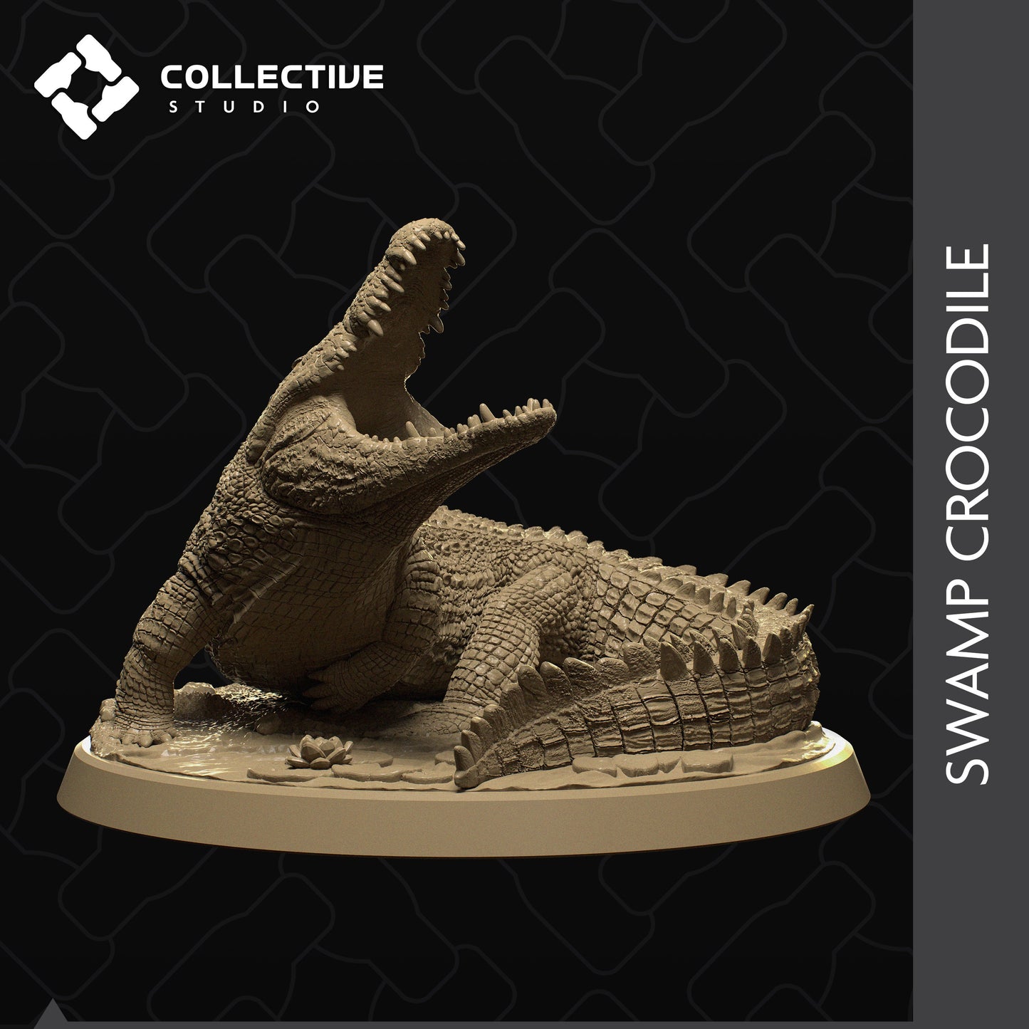 Crocodile, Collective Studios | Dungeons and Dragons | Pathfinder | Table Top RPG | 3D Printed Model