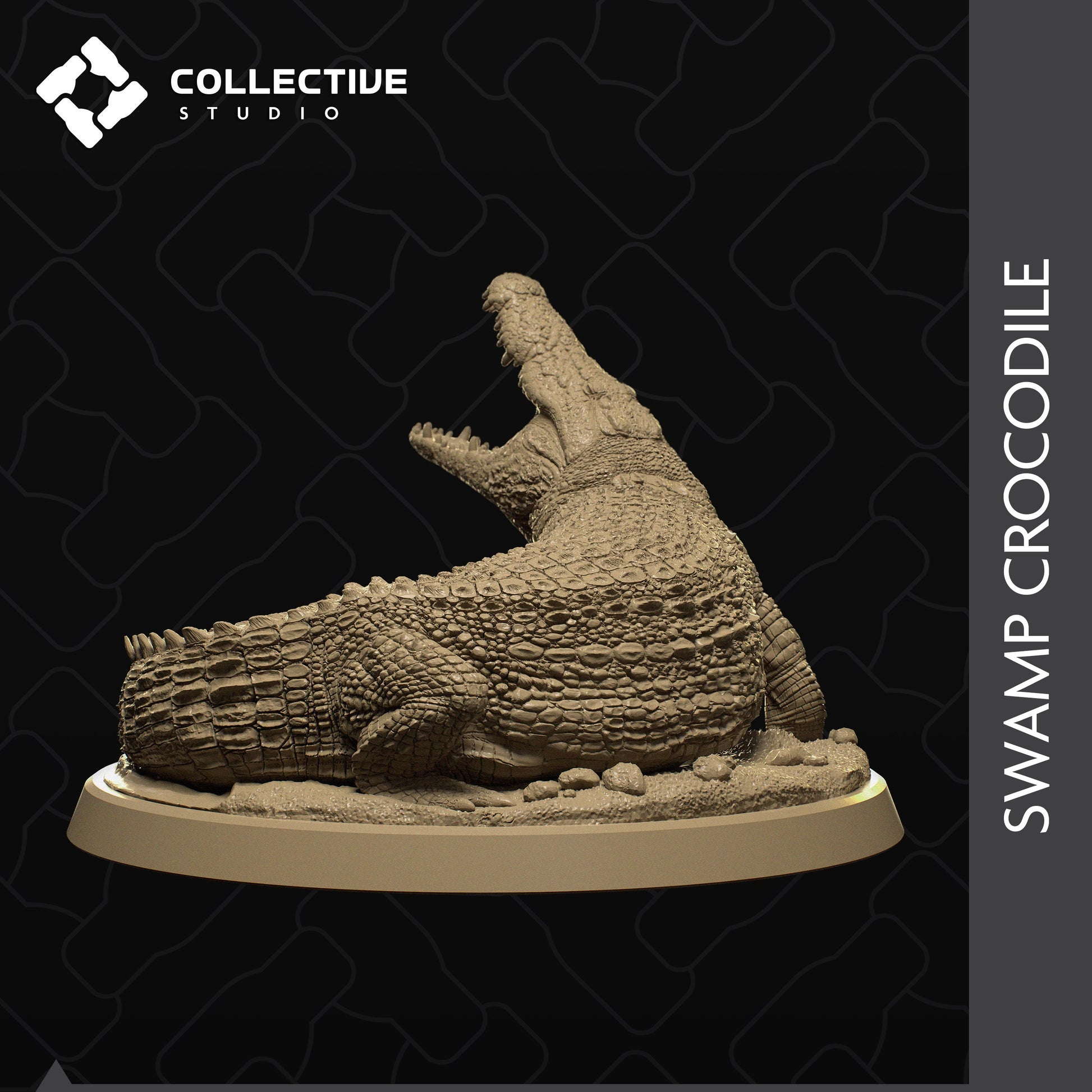 Crocodile, Collective Studios | Dungeons and Dragons | Pathfinder | Table Top RPG | 3D Printed Model