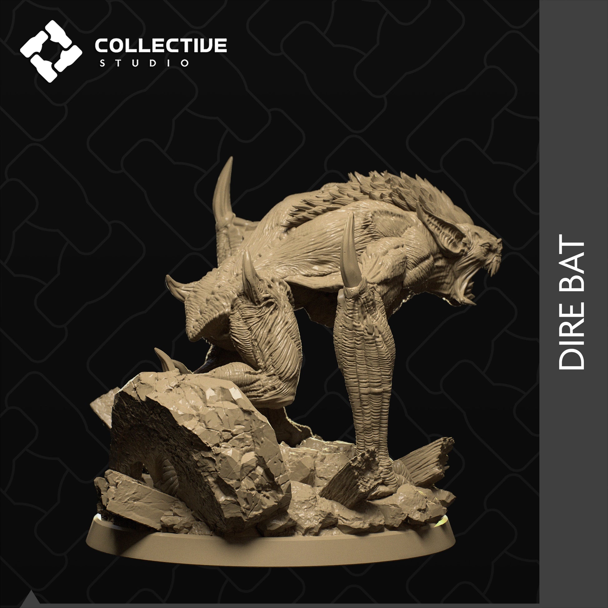 Giant Bat, Collective Studios | Dungeons and Dragons | Pathfinder | Table Top RPG | 3D Printed Model