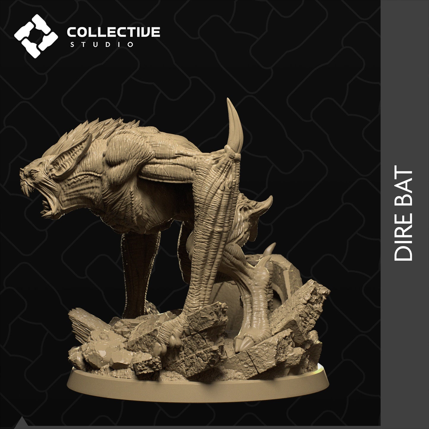 Giant Bat, Collective Studios | Dungeons and Dragons | Pathfinder | Table Top RPG | 3D Printed Model