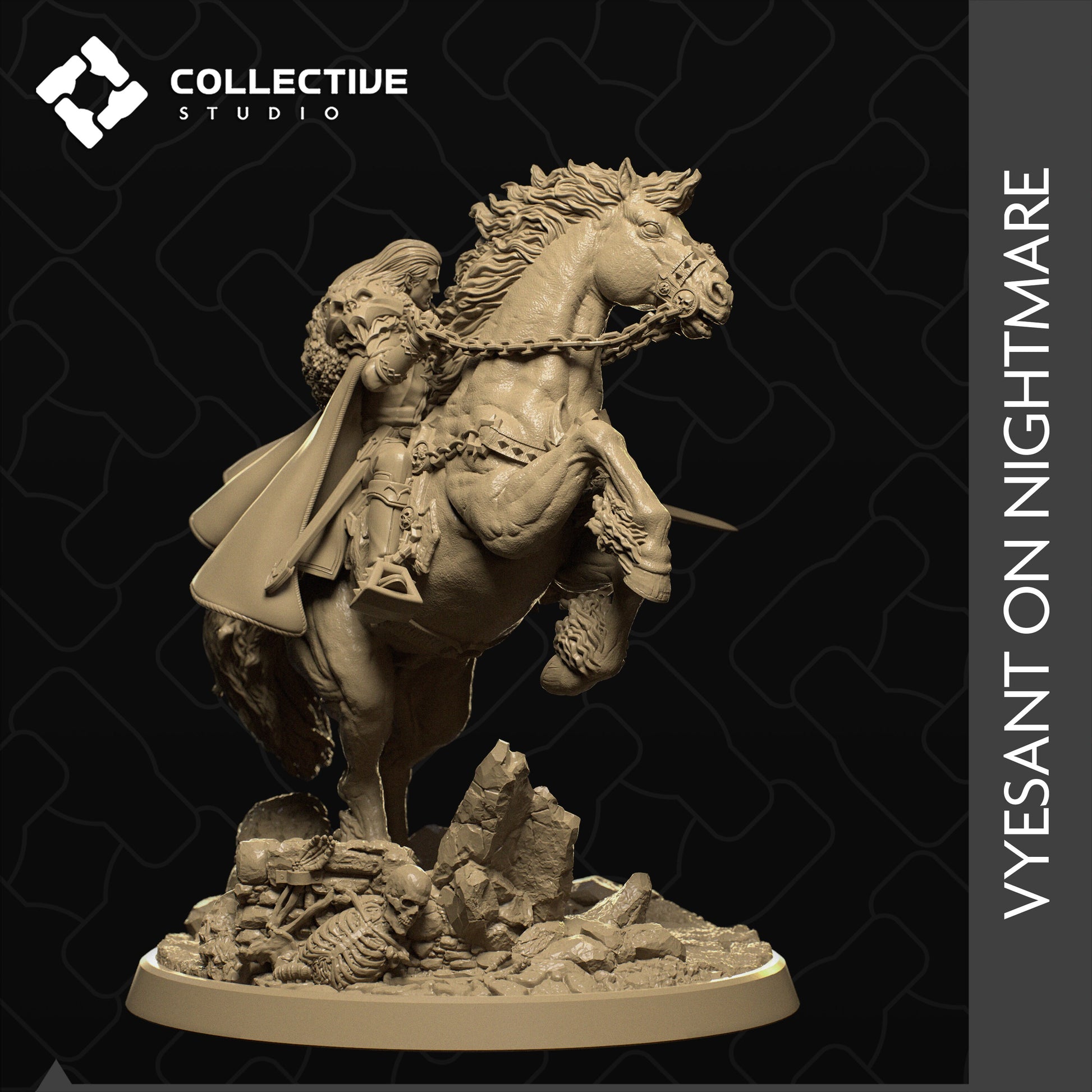 Vyesent on his Nightmare, Collective Studios | Dungeons and Dragons | Pathfinder | Table Top RPG | 3D Printed Model