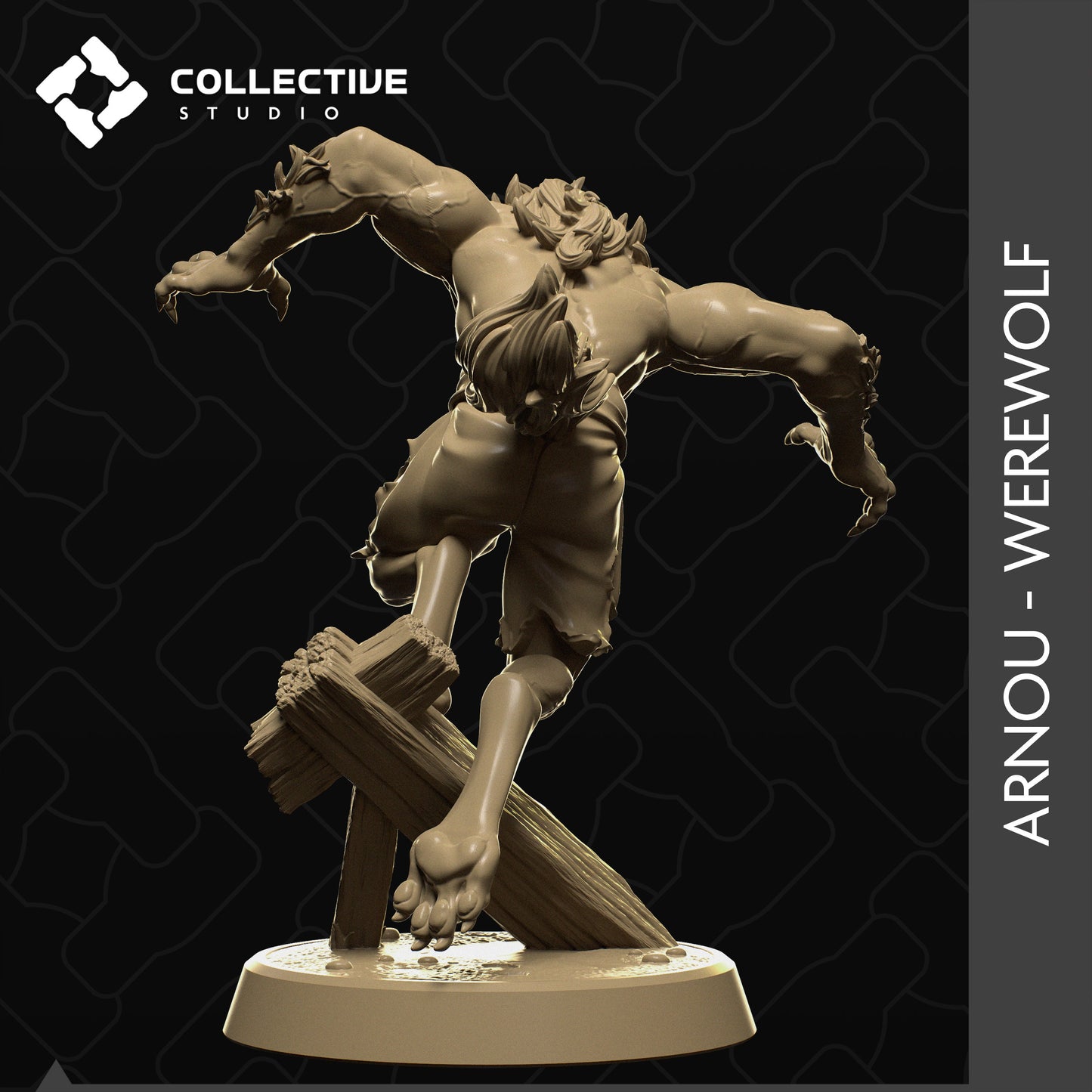 Werewolf, Collective Studios | Dungeons and Dragons | Pathfinder | Table Top RPG | 3D Printed Model