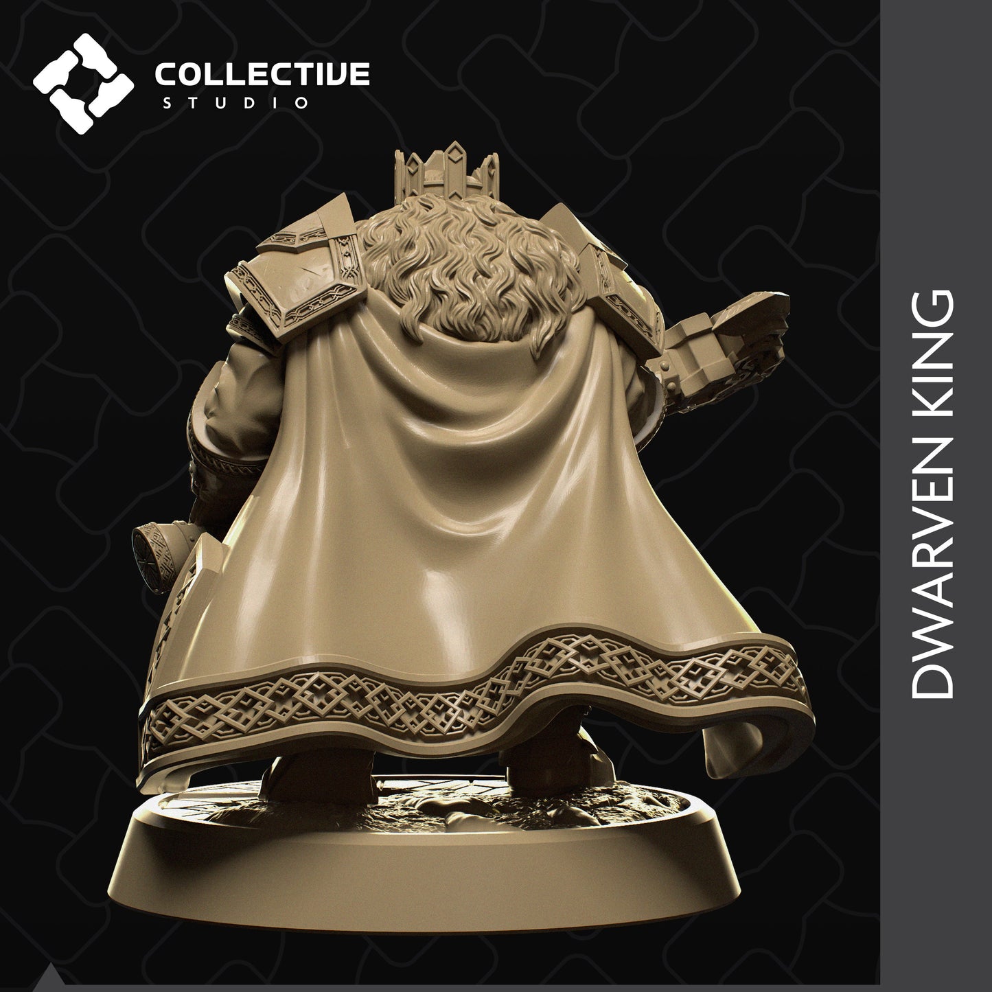 Dwarf King, Collective Studios | Dungeons and Dragons | Pathfinder | Table Top RPG | 3D Printed Model