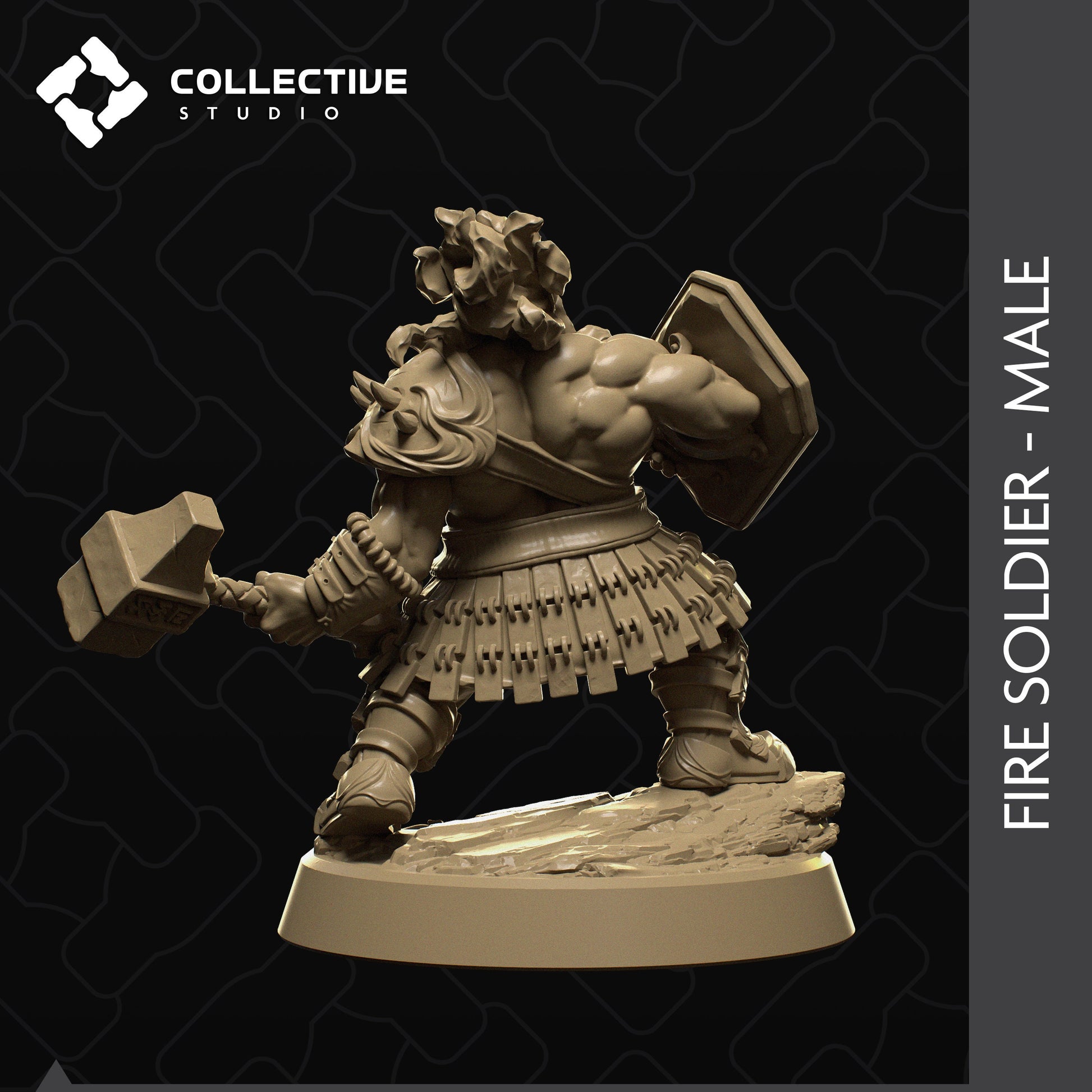 Elemental Soldier, Collective Studios | Dungeons and Dragons | Pathfinder | Table Top RPG | 3D Printed Model