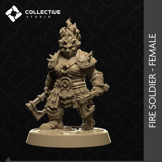 Elemental Soldier, Collective Studios | Dungeons and Dragons | Pathfinder | Table Top RPG | 3D Printed Model