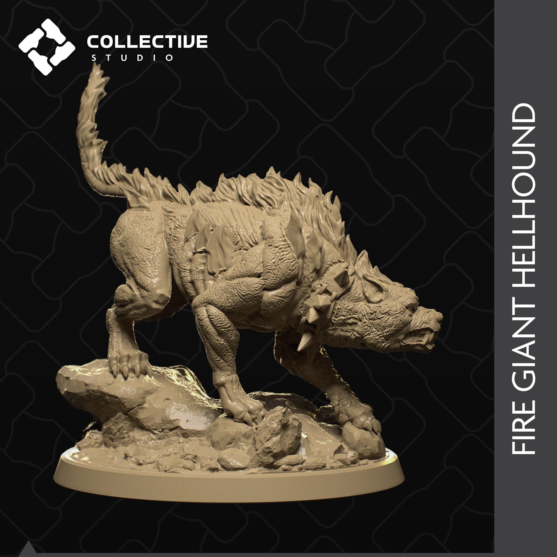 Hell Hound, Collective Studios | Dungeons and Dragons | Pathfinder | Table Top RPG | 3D Printed Model