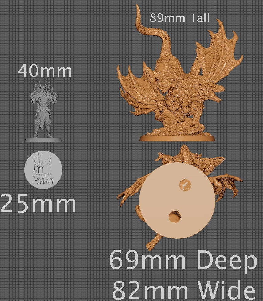 Chimera, Collective Studios | Dungeons and Dragons | Pathfinder | Table Top RPG | 3D Printed Model