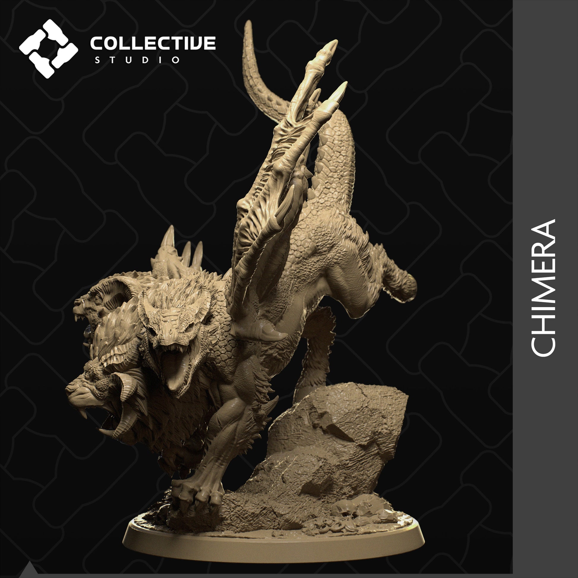 Chimera, Collective Studios | Dungeons and Dragons | Pathfinder | Table Top RPG | 3D Printed Model