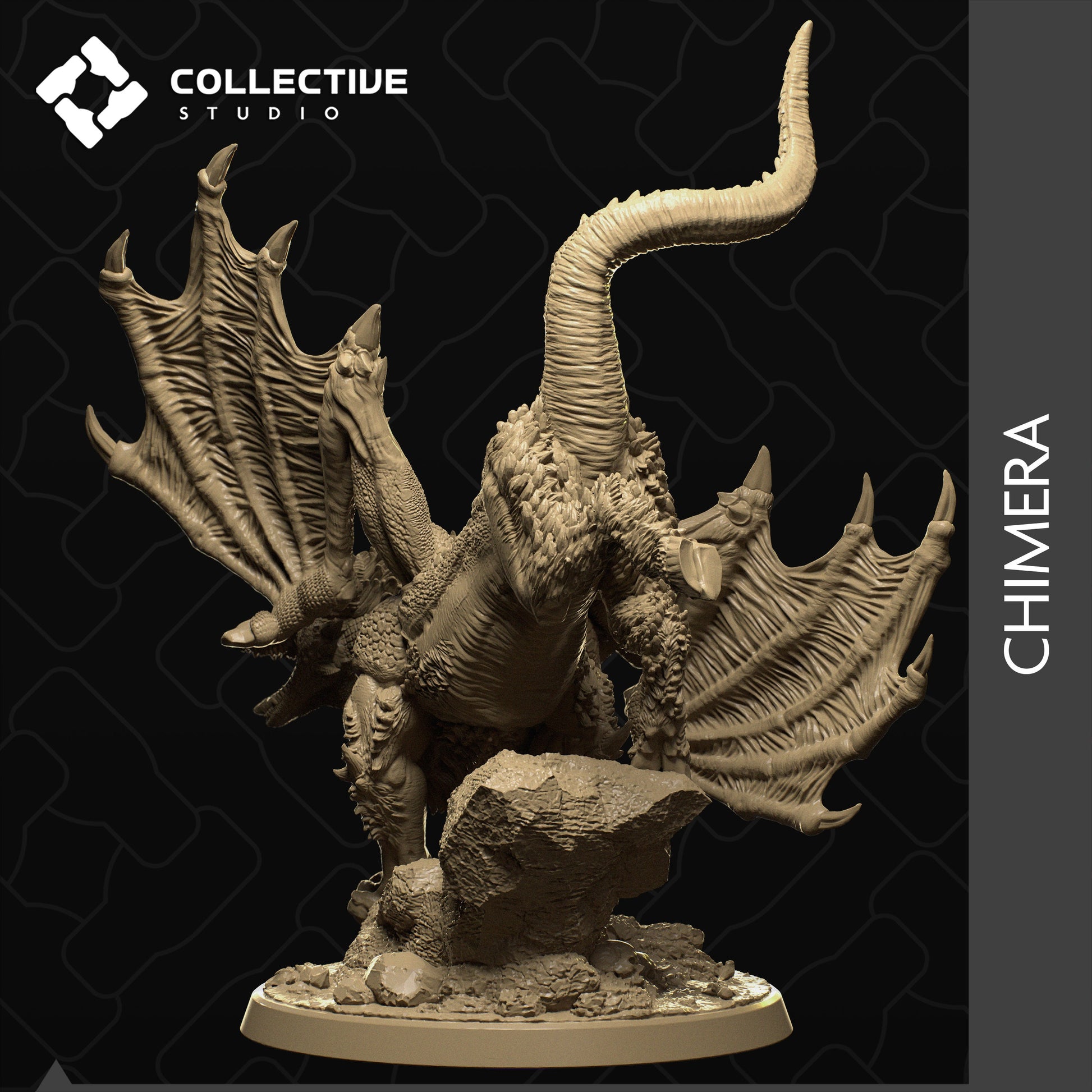 Chimera, Collective Studios | Dungeons and Dragons | Pathfinder | Table Top RPG | 3D Printed Model