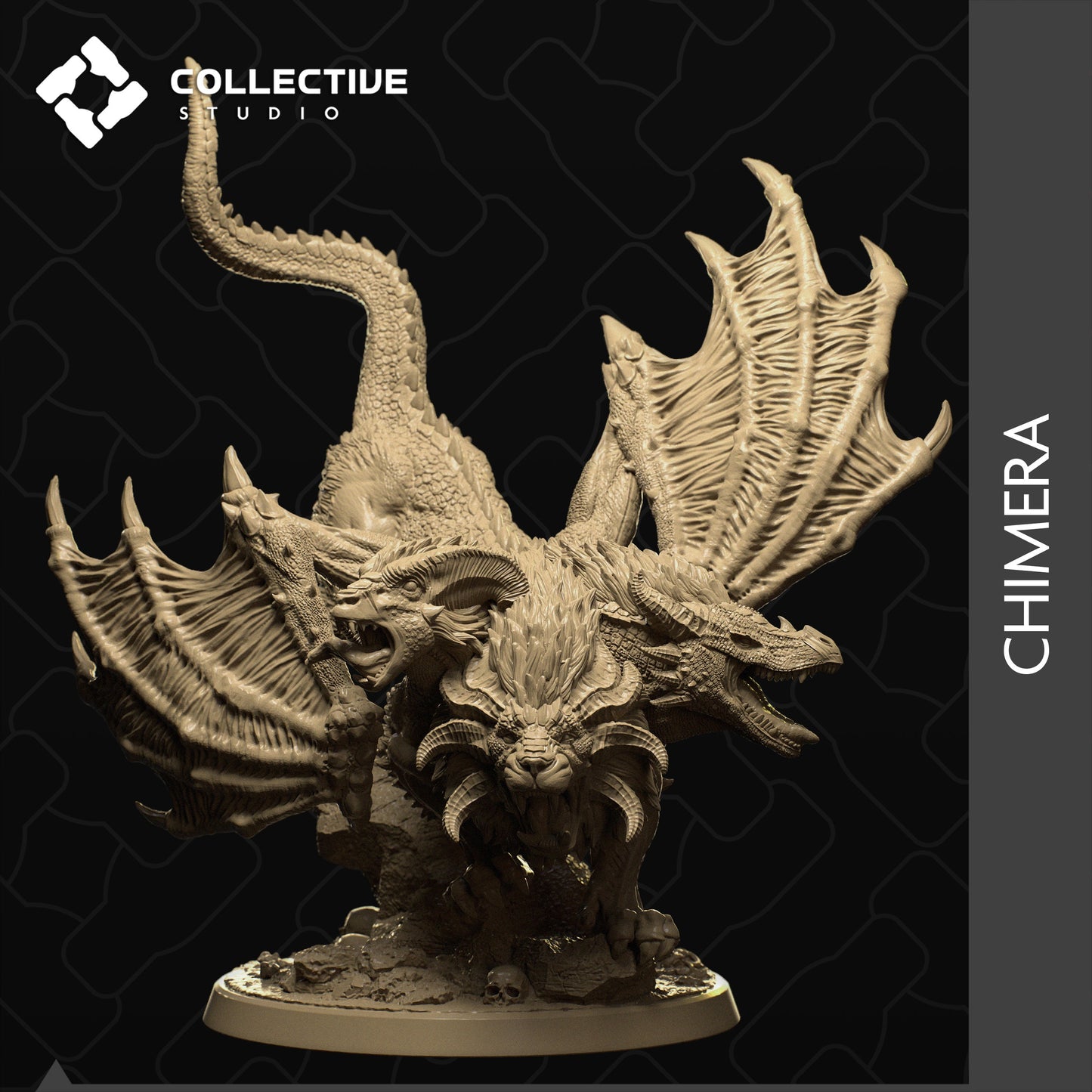 Chimera, Collective Studios | Dungeons and Dragons | Pathfinder | Table Top RPG | 3D Printed Model