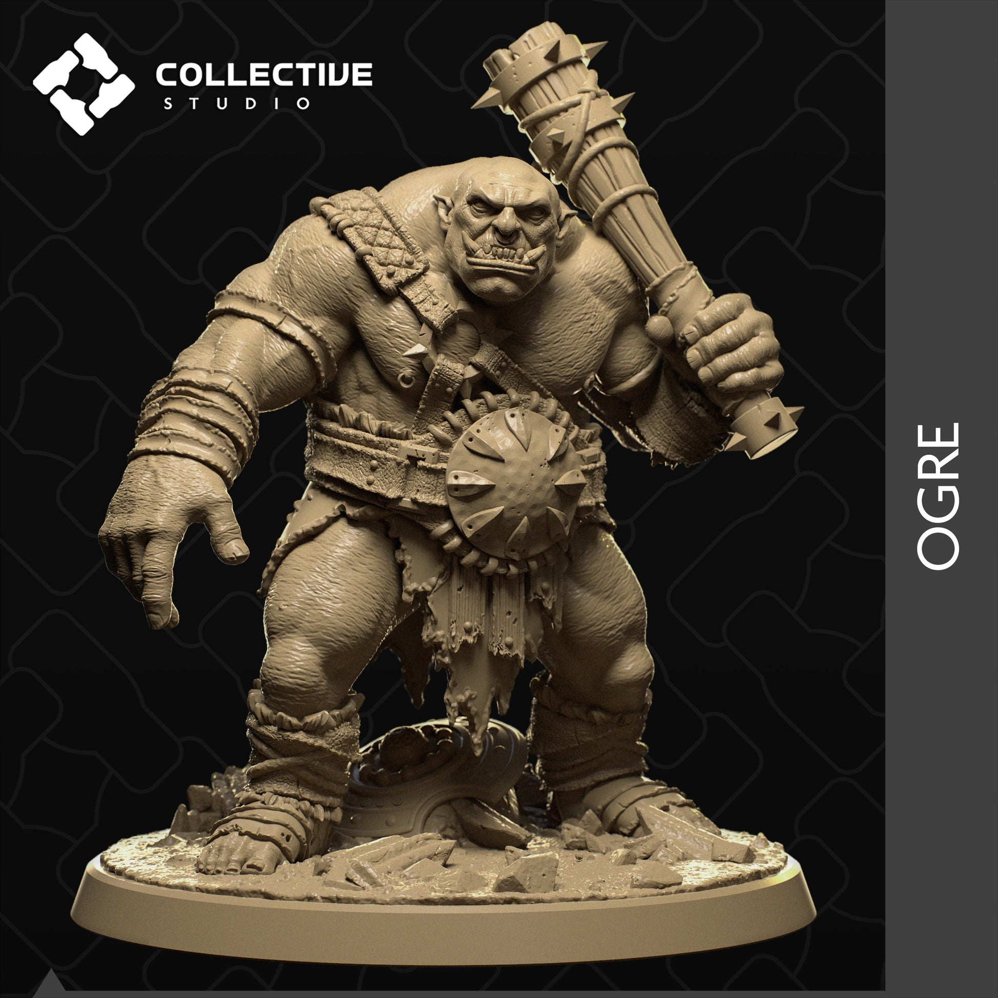 Ogre, Collective Studios | Dungeons and Dragons | Pathfinder | Table Top RPG | 3D Printed Model