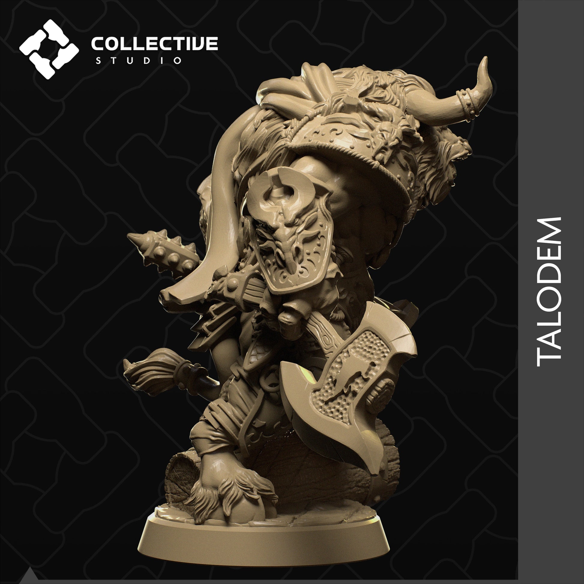 Talodem the Minotaur, Collective Studios | Dungeons and Dragons | Pathfinder | Table Top RPG | 3D Printed Model