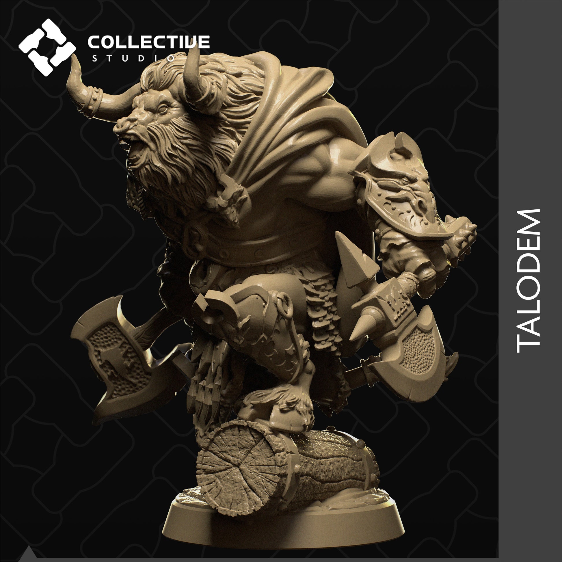 Talodem the Minotaur, Collective Studios | Dungeons and Dragons | Pathfinder | Table Top RPG | 3D Printed Model