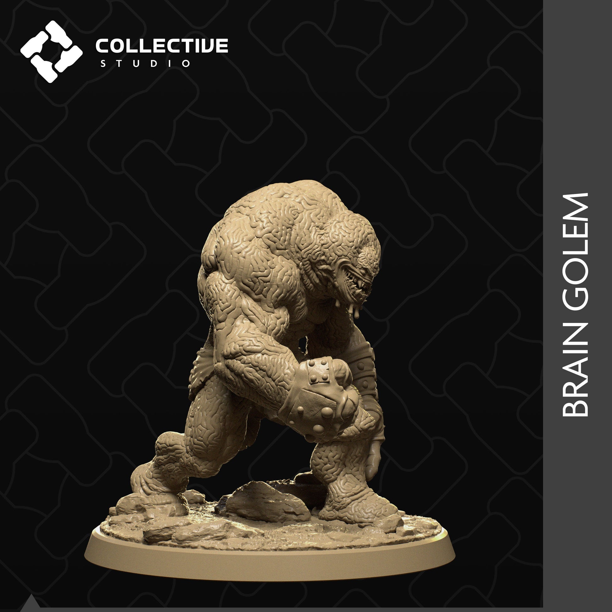 Brain Golem, Collective Studios | Dungeons and Dragons | Pathfinder | Table Top RPG | 3D Printed Model