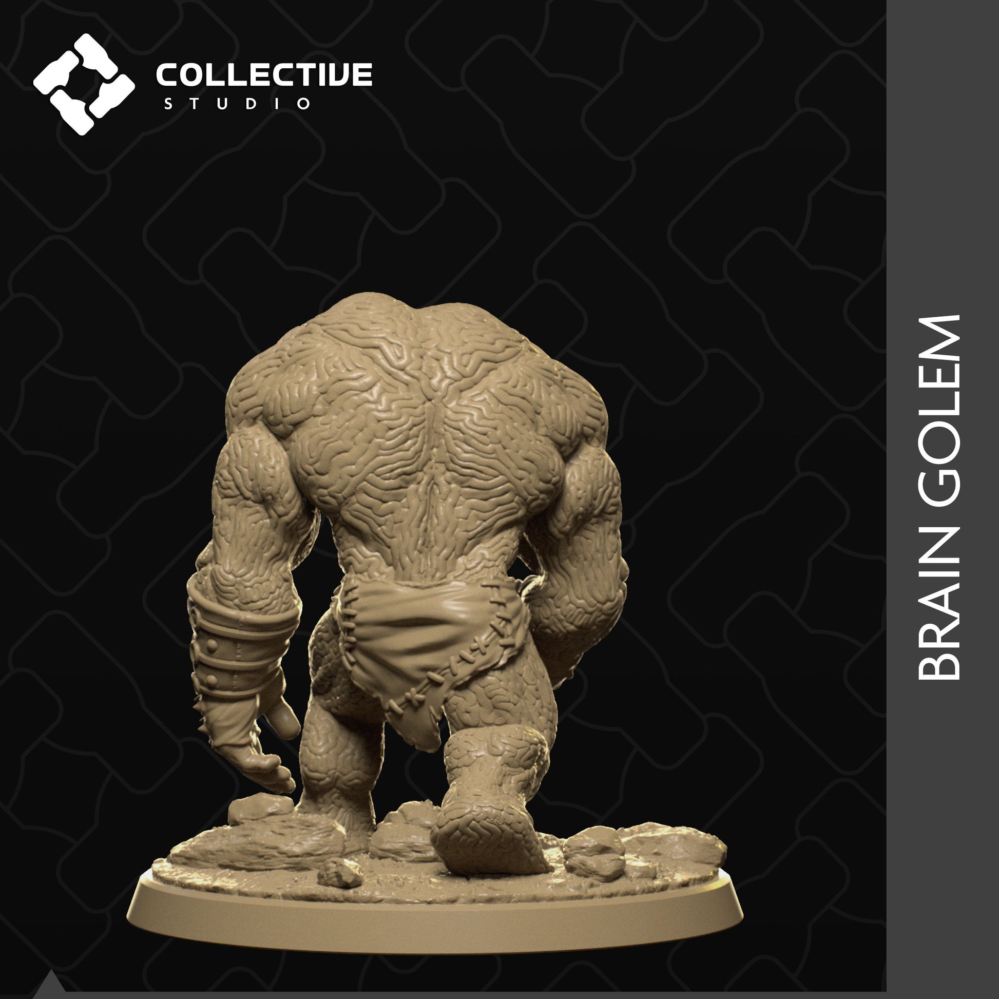 Brain Golem, Collective Studios | Dungeons and Dragons | Pathfinder | Table Top RPG | 3D Printed Model