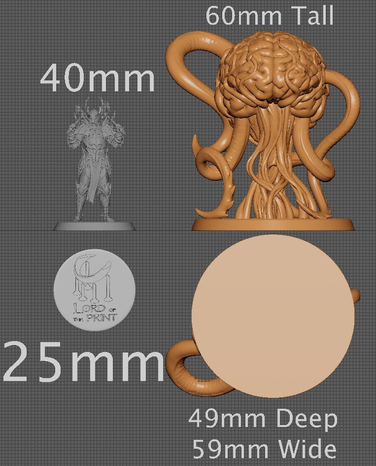 Elder Brain, Collective Studios | Dungeons and Dragons | Pathfinder | Table Top RPG | 3D Printed Model