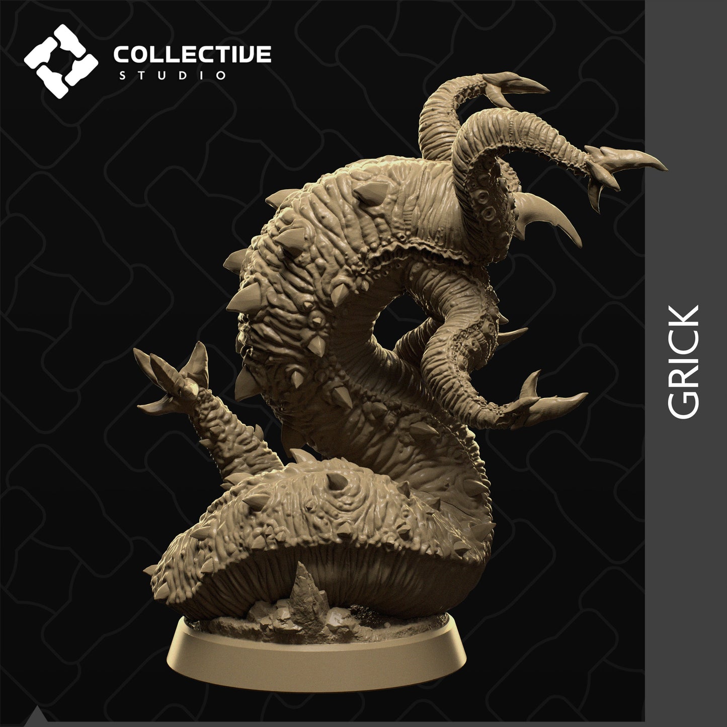 Grick, Collective Studios | Dungeons and Dragons | Pathfinder | Table Top RPG | 3D Printed Model