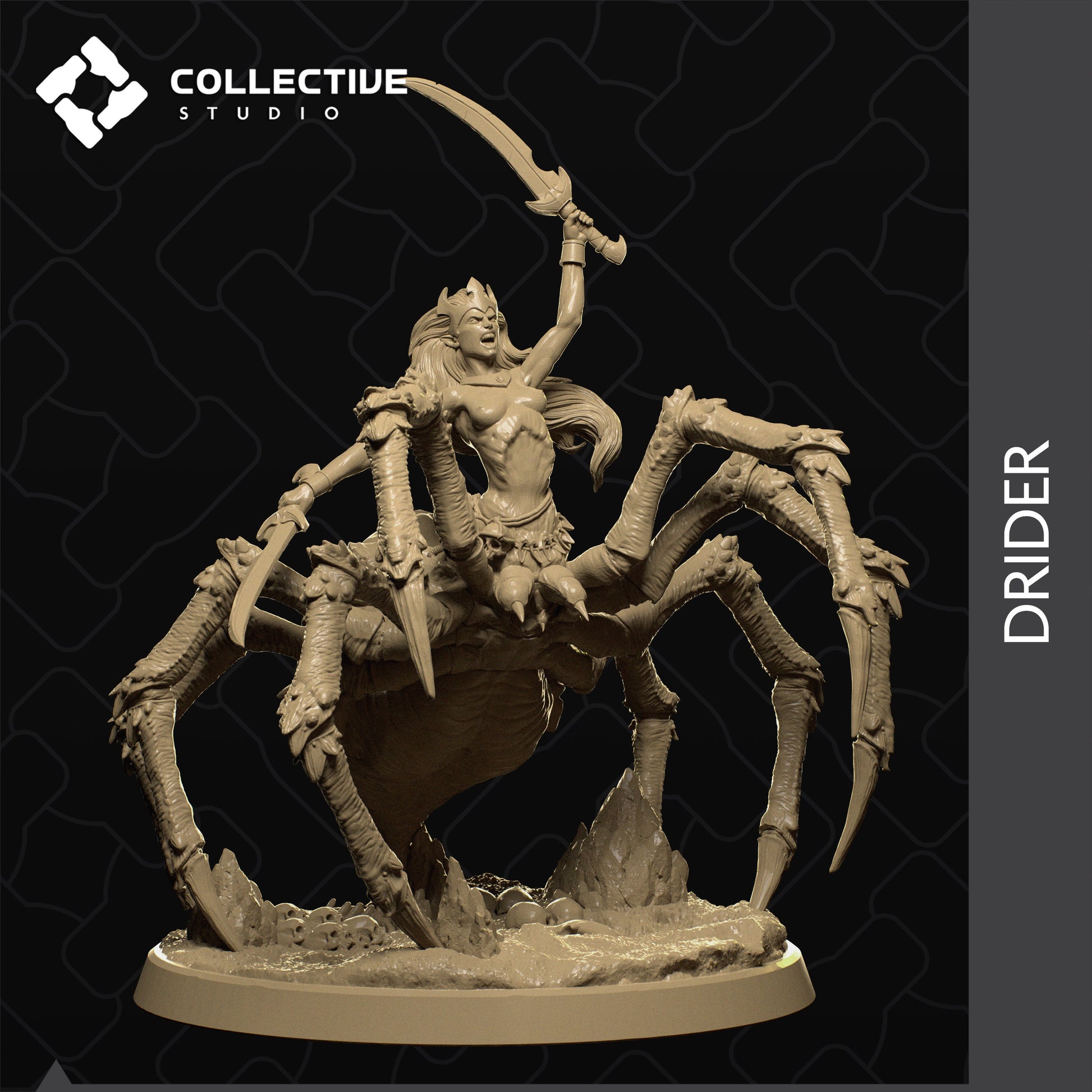 Drider, Collective Studios | Dungeons and Dragons | Pathfinder | Table Top RPG | 3D Printed Model