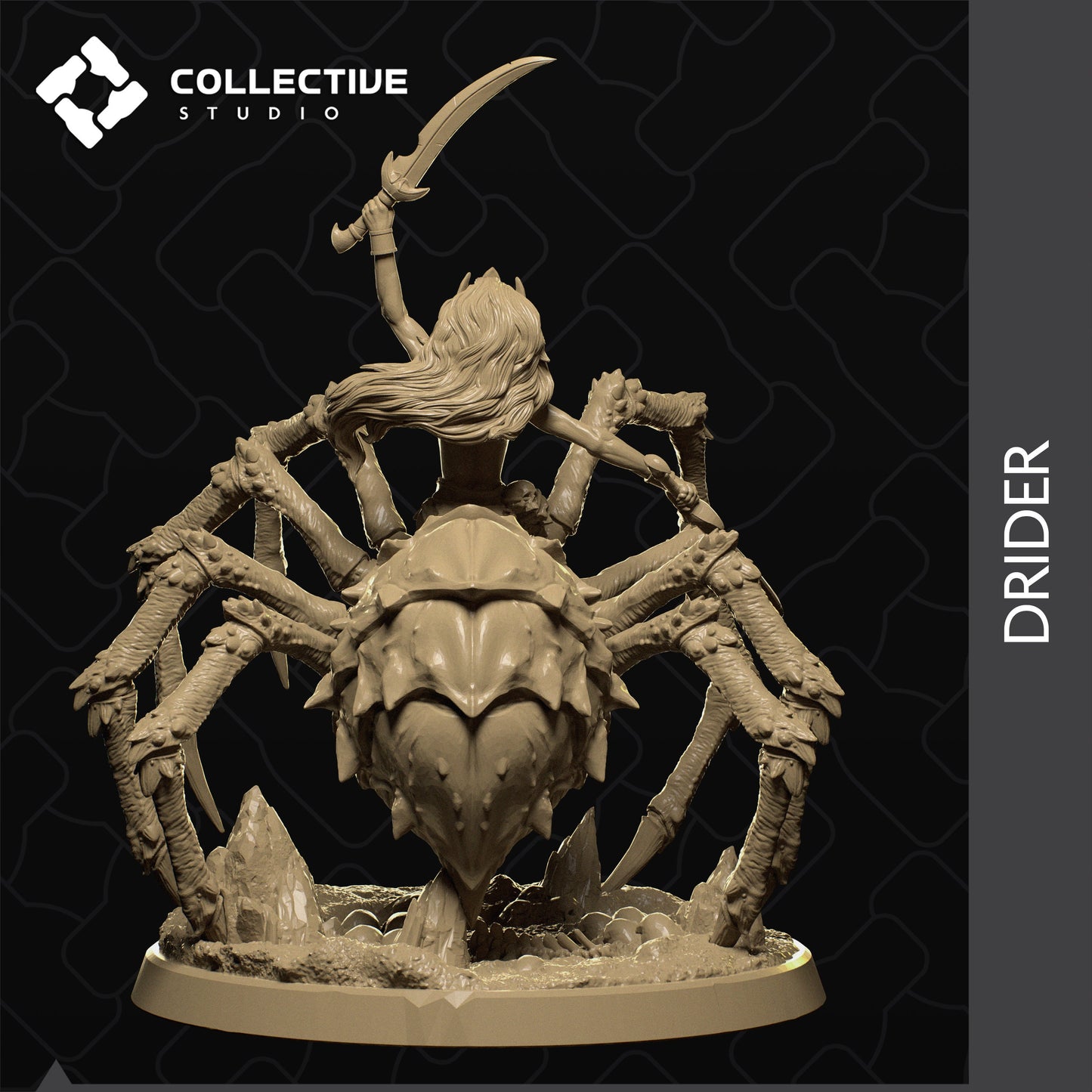 Drider, Collective Studios | Dungeons and Dragons | Pathfinder | Table Top RPG | 3D Printed Model