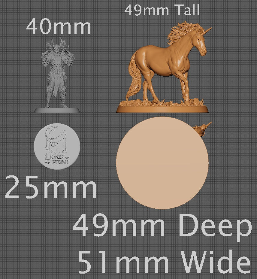 Unicorn, Collective Studios | Dungeons and Dragons | Pathfinder | Table Top RPG | 3D Printed Model