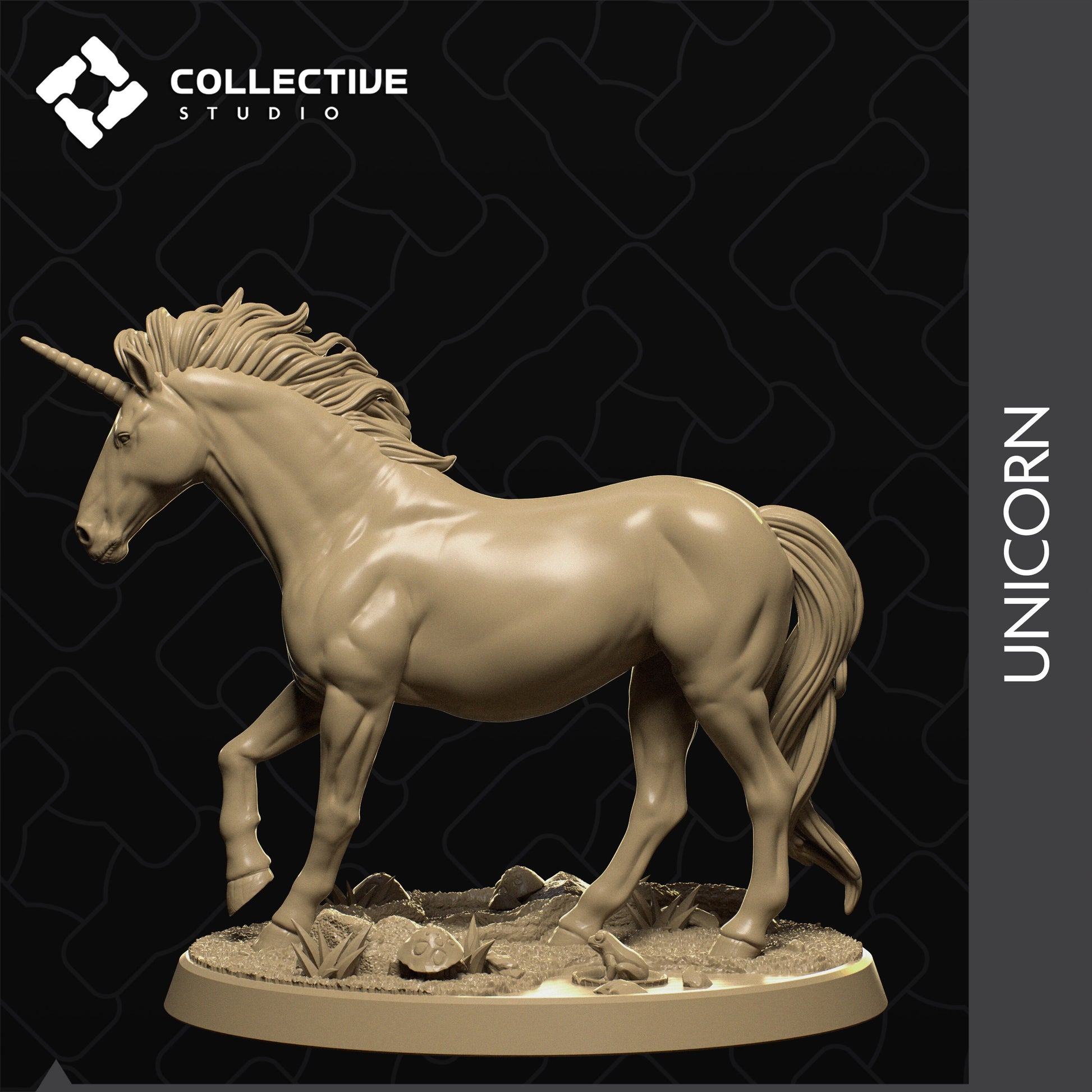 Unicorn, Collective Studios | Dungeons and Dragons | Pathfinder | Table Top RPG | 3D Printed Model