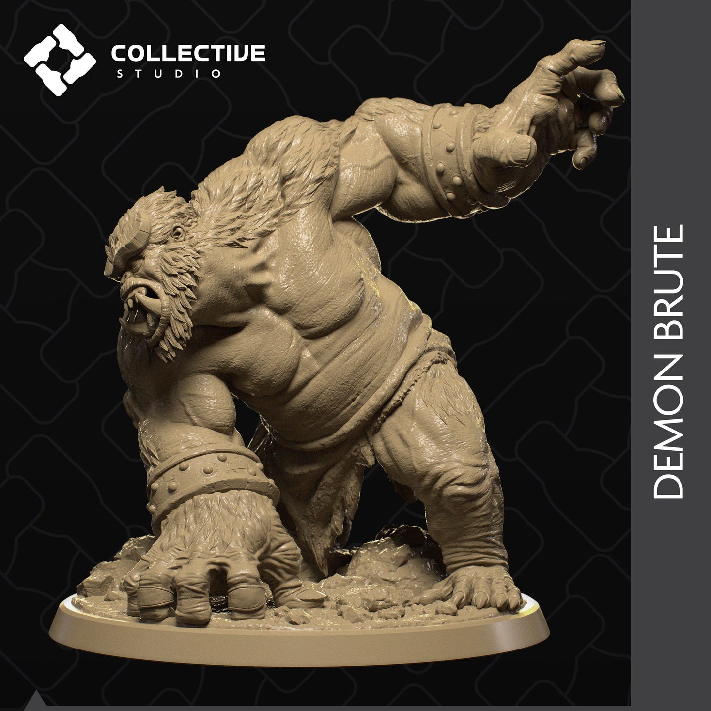 Demon Brute, Collective Studios | Dungeons and Dragons | Pathfinder | Table Top RPG | 3D Printed Model