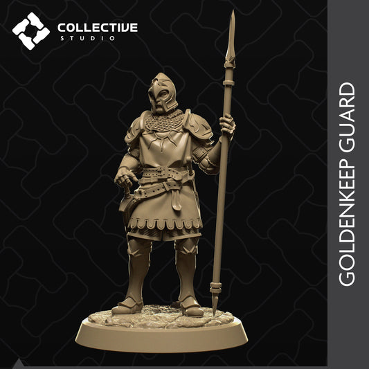 Goldenkeep Guard, Collective Studios | Dungeons and Dragons | Pathfinder | Table Top RPG | 3D Printed Model