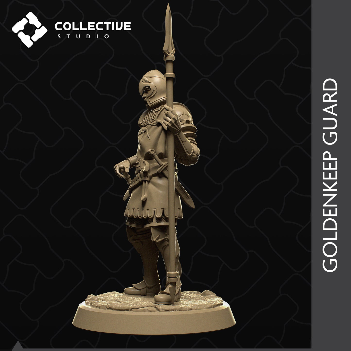 Goldenkeep Guard, Collective Studios | Dungeons and Dragons | Pathfinder | Table Top RPG | 3D Printed Model