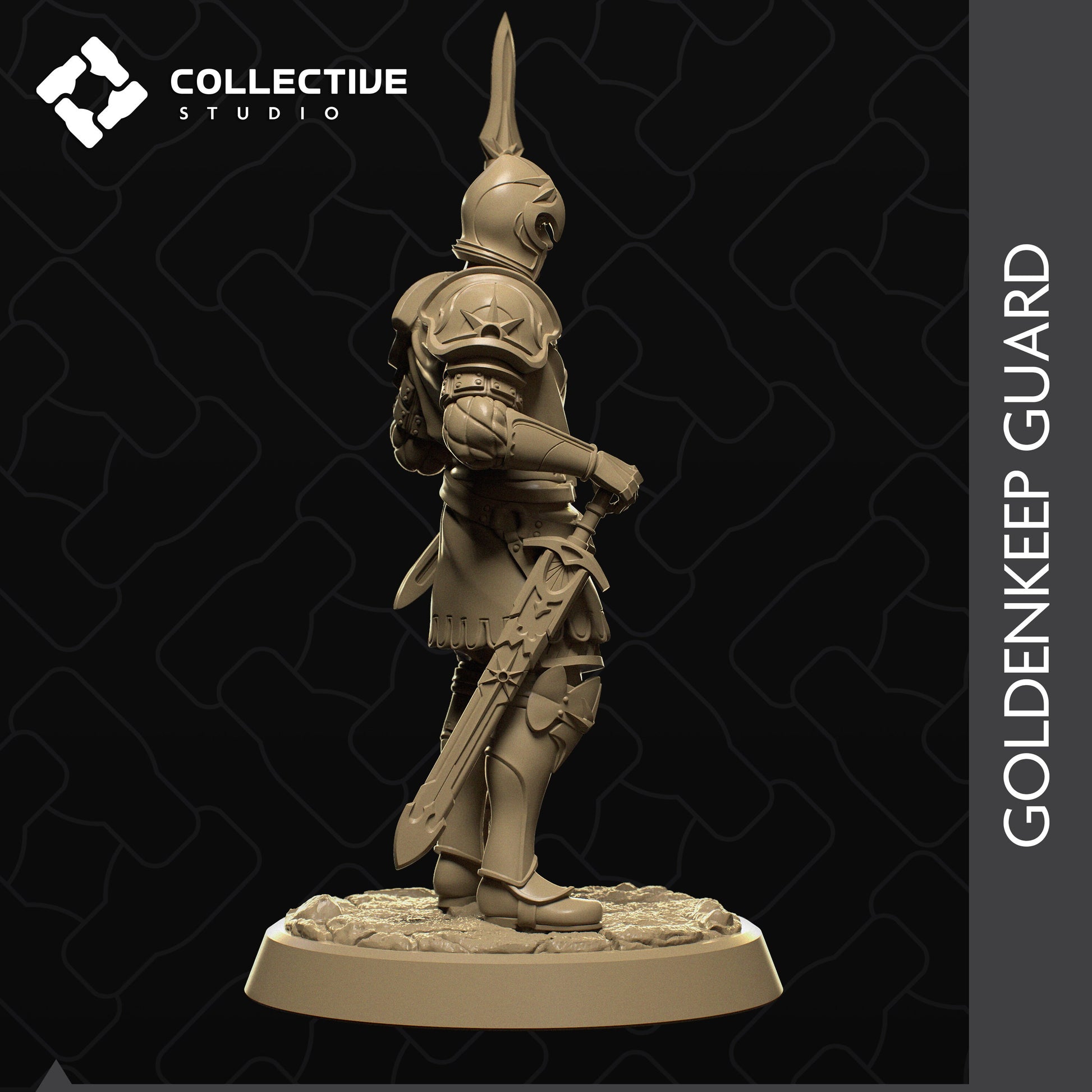 Goldenkeep Guard, Collective Studios | Dungeons and Dragons | Pathfinder | Table Top RPG | 3D Printed Model