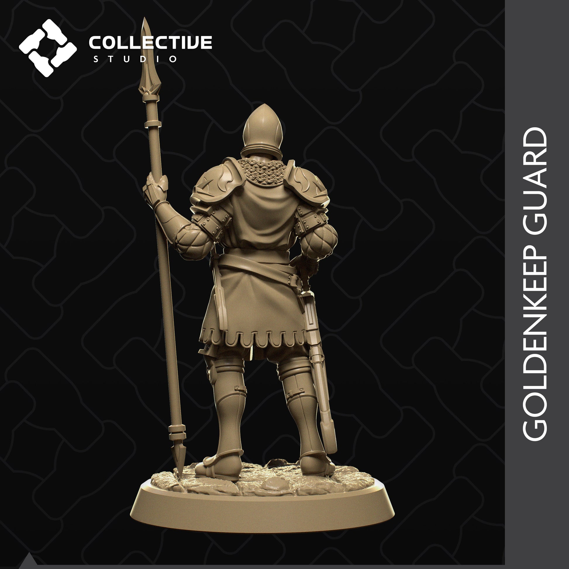 Goldenkeep Guard, Collective Studios | Dungeons and Dragons | Pathfinder | Table Top RPG | 3D Printed Model