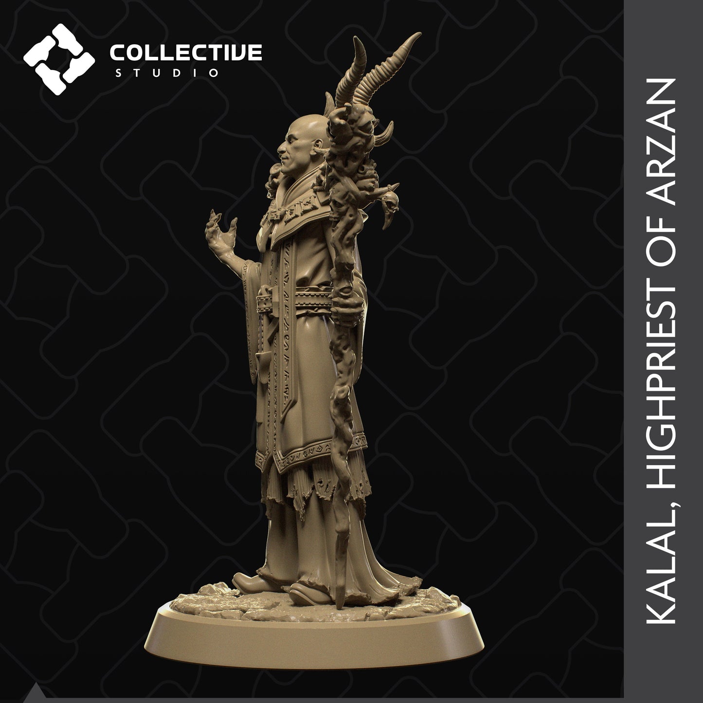 Kalal, The Highpriest, Collective Studios | Dungeons and Dragons | Pathfinder | Table Top RPG | 3D Printed Model