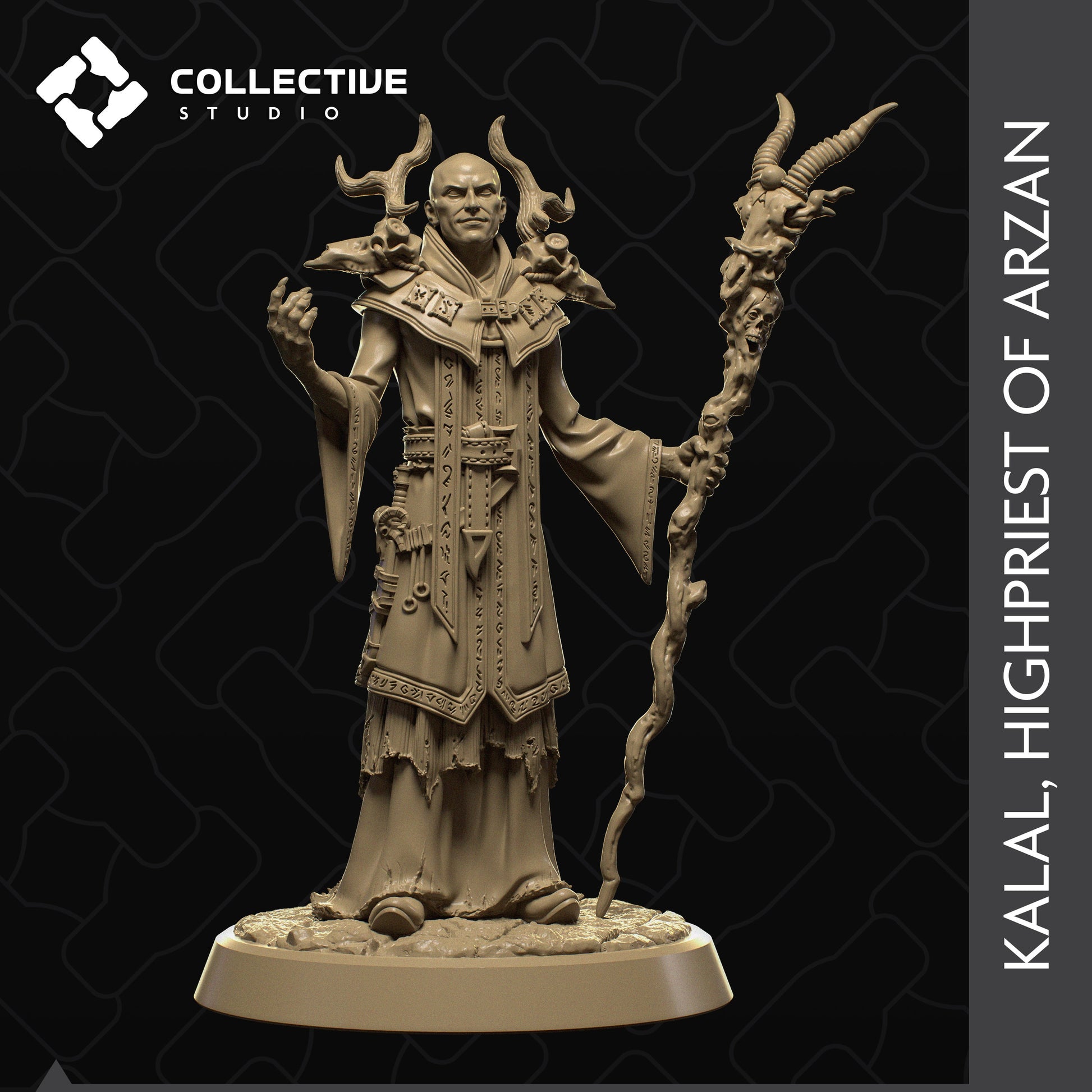 Kalal, The Highpriest, Collective Studios | Dungeons and Dragons | Pathfinder | Table Top RPG | 3D Printed Model