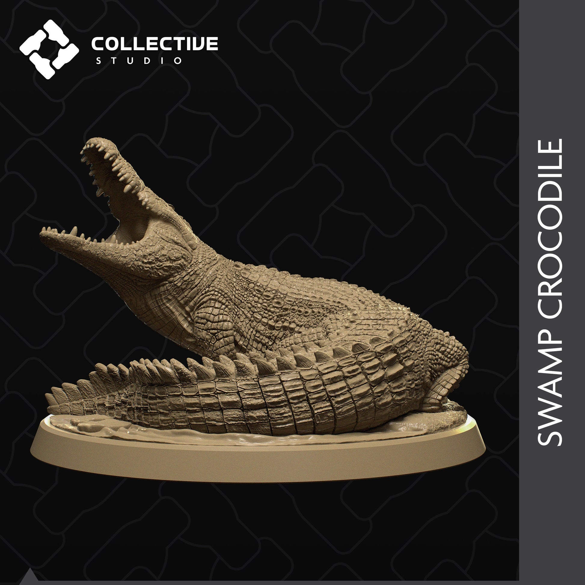 Crocodile, Collective Studios | Dungeons and Dragons | Pathfinder | Table Top RPG | 3D Printed Model