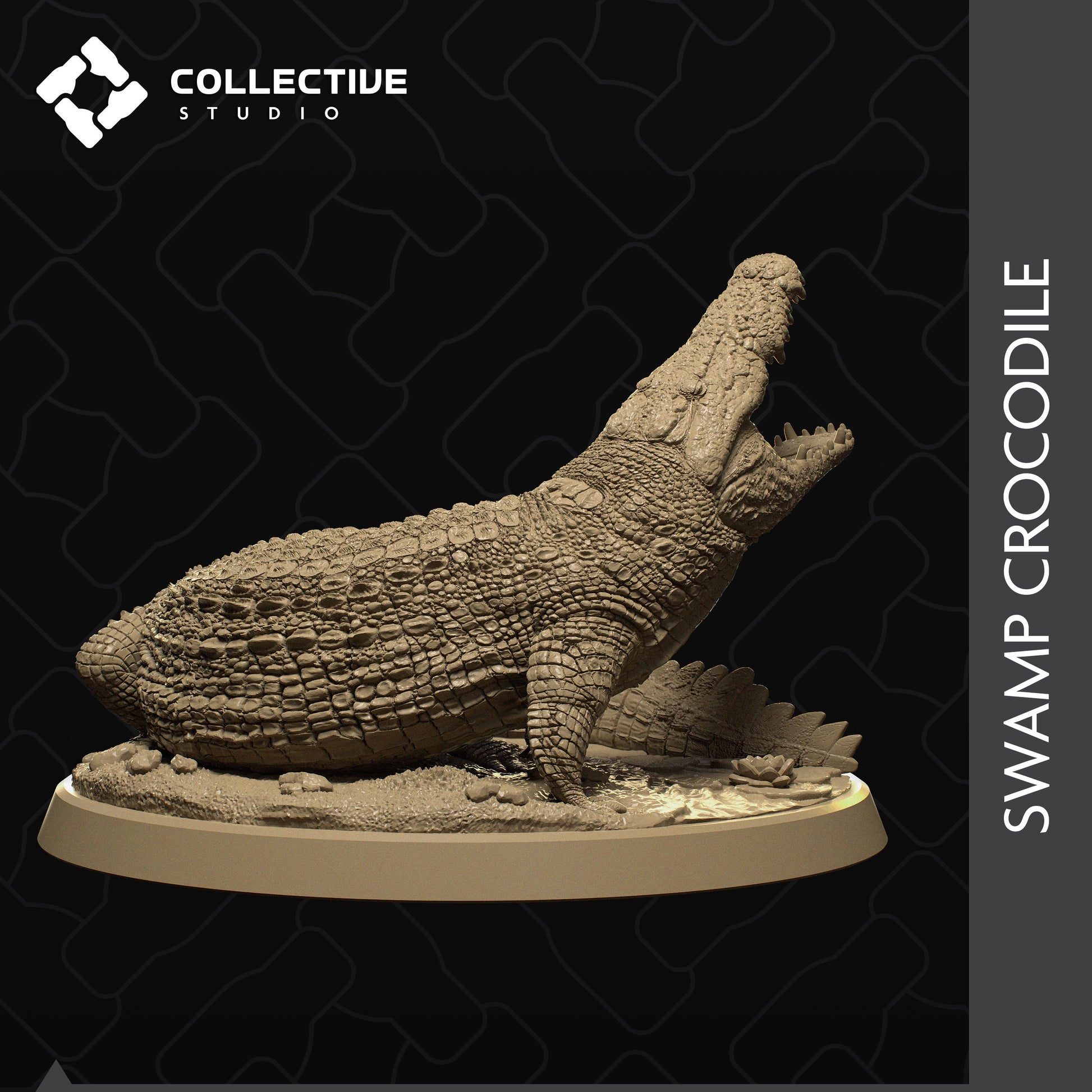 Crocodile, Collective Studios | Dungeons and Dragons | Pathfinder | Table Top RPG | 3D Printed Model