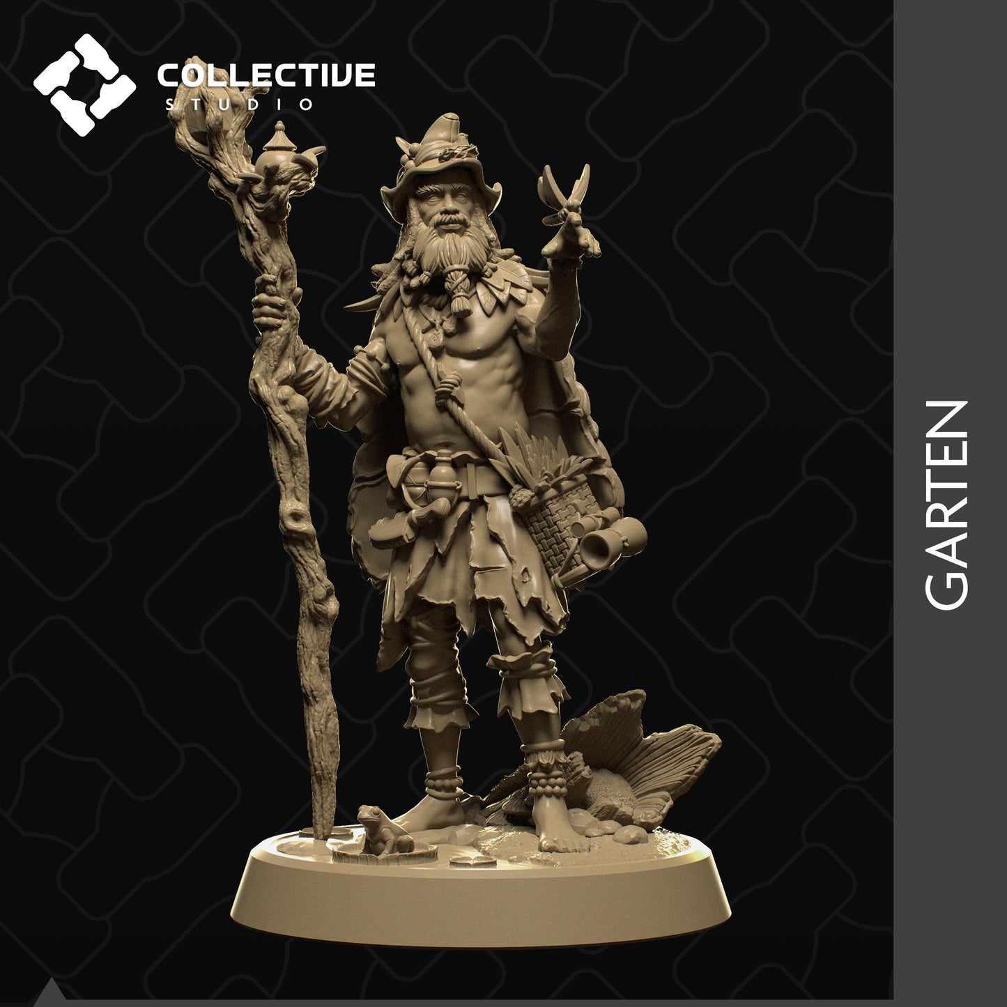 Nivalis the Druid, Collective Studios | Dungeons and Dragons | Pathfinder | Table Top RPG | 3D Printed Model