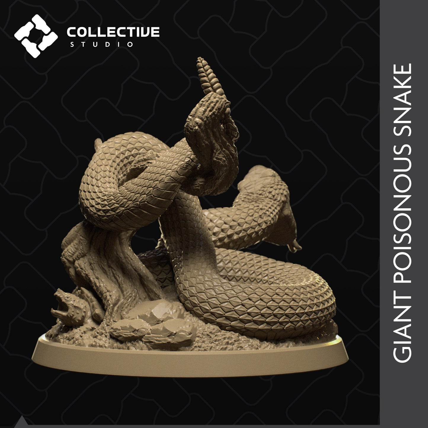 Snake, Collective Studios | Dungeons and Dragons | Pathfinder | Table Top RPG | 3D Printed Model