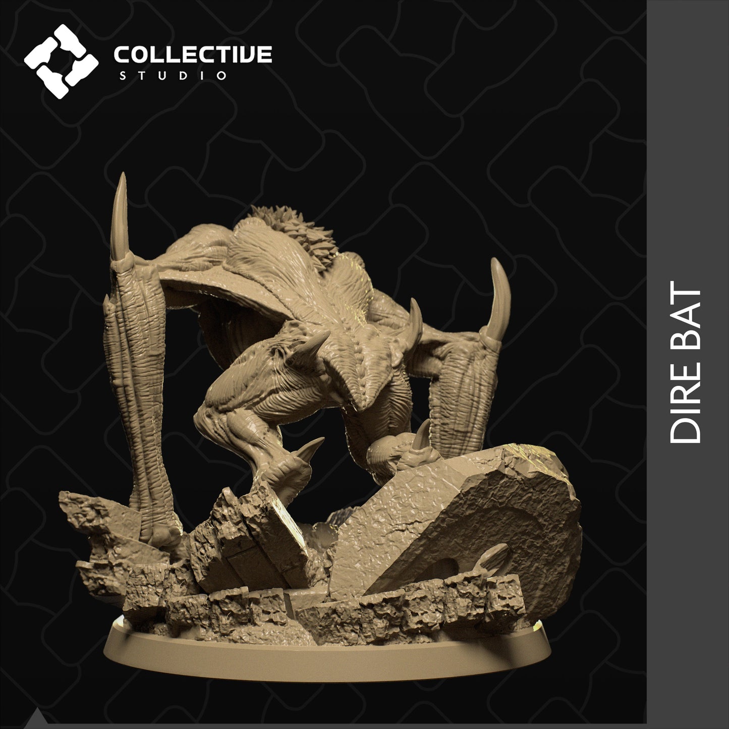 Giant Bat, Collective Studios | Dungeons and Dragons | Pathfinder | Table Top RPG | 3D Printed Model