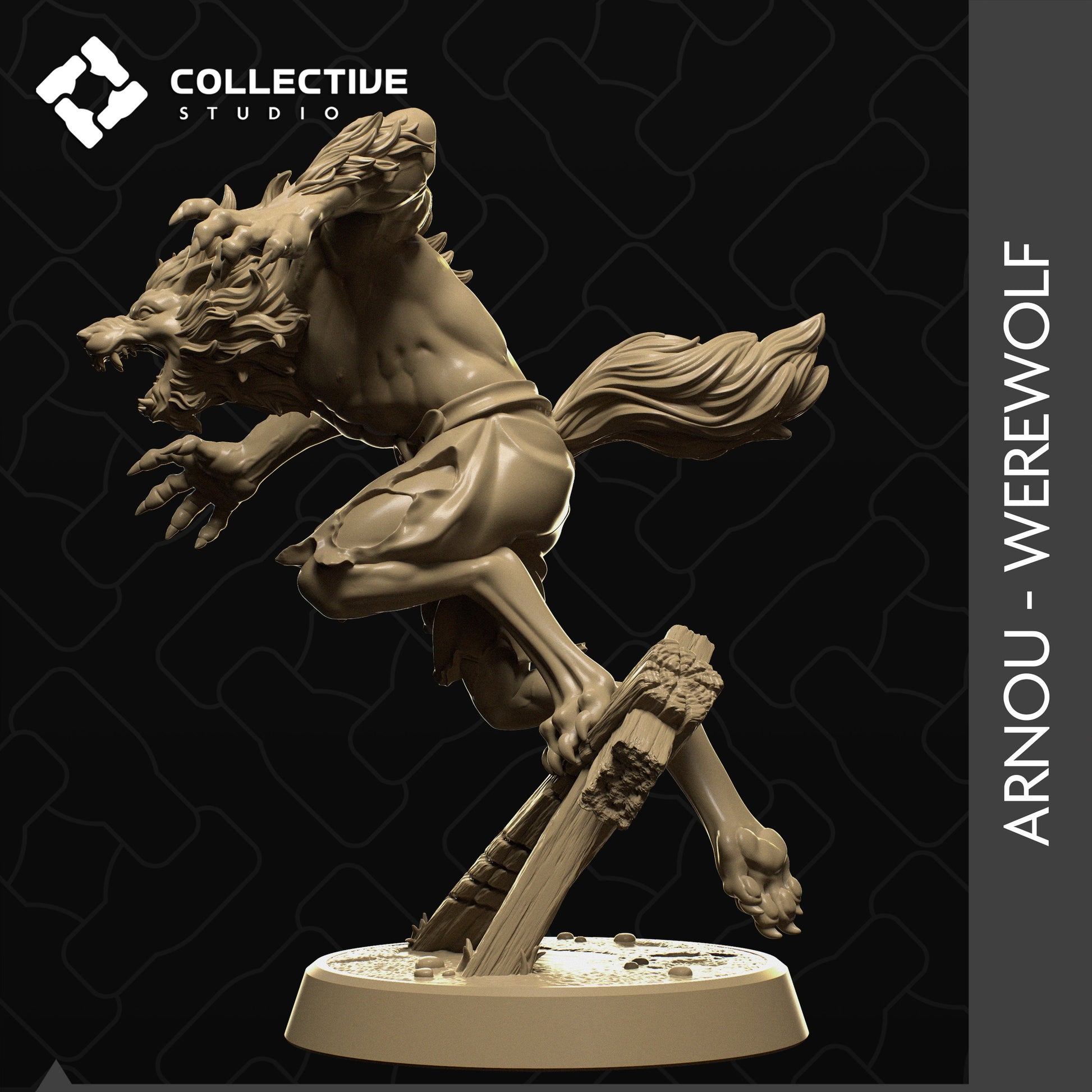 Werewolf, Collective Studios | Dungeons and Dragons | Pathfinder | Table Top RPG | 3D Printed Model