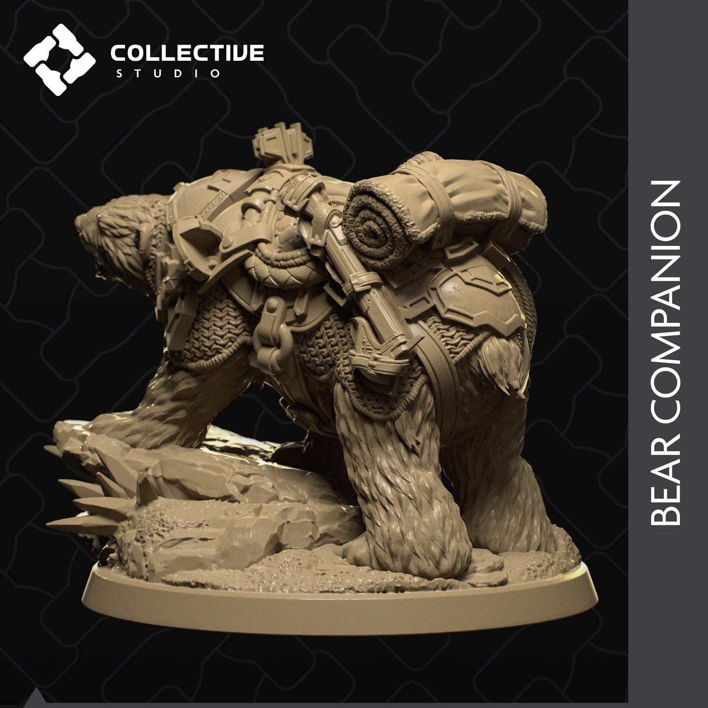 Bear, Collective Studios | Dungeons and Dragons | Pathfinder | Table Top RPG | 3D Printed Model