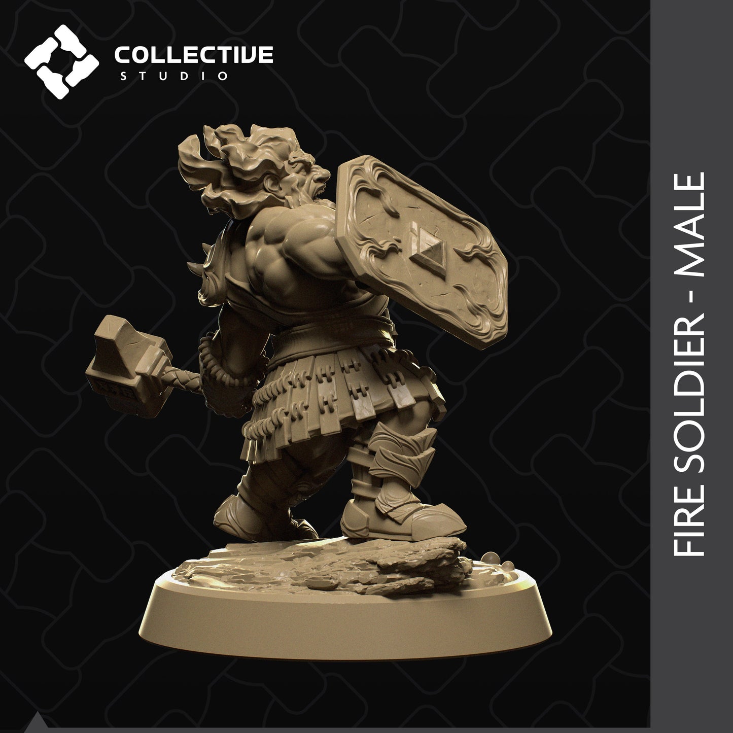Elemental Soldier, Collective Studios | Dungeons and Dragons | Pathfinder | Table Top RPG | 3D Printed Model