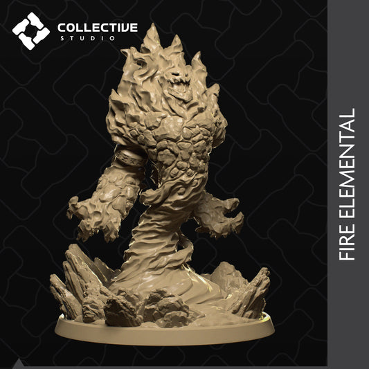 Fire Elemental, Collective Studios | Dungeons and Dragons | Pathfinder | Table Top RPG | 3D Printed Model